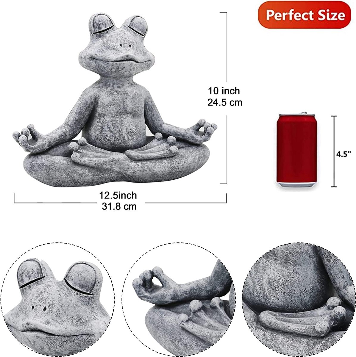 Méditation, yoga, figurines de grenouille, décoration de jardin extérieur,  jardin zen