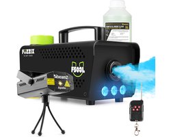 Partyset met Fuzzix F503L Rookmachine - 1L Rookvloeistof en 1x Laser