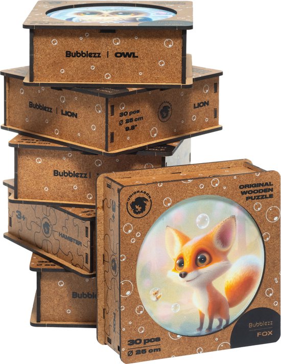 WOODBESTS Houten Puzzel Vos-Huis - Unieke Onregelmatige Puzzel 270 Stukken 34x34cm | Cadeau Voor Volwassenen