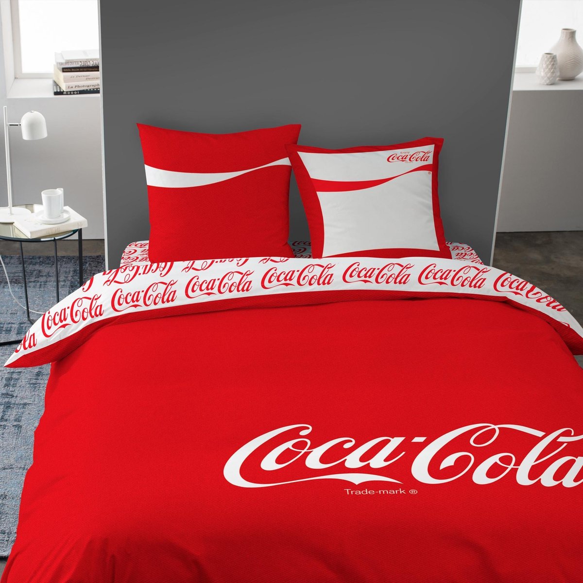 paling Geneeskunde onderpand Coca Cola Denim Dekbedovertrek - Tweepersoons - 240 x 220 cm - Rood |  bol.com