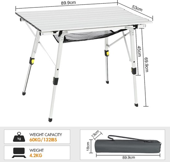 Ensemble Table Et Chaise De Camping Pliable Forme Valise Alu Bois à Prix