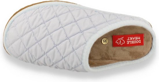 Double Heart Dames Pantoffel | Blauw | Maat: 36
