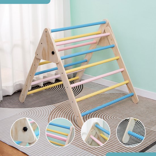 Buxibo Houten Klimrek Naturel - Montessori Speelgoed - 74x60 cm - Naturel van Buxibo — afbeelding 3
