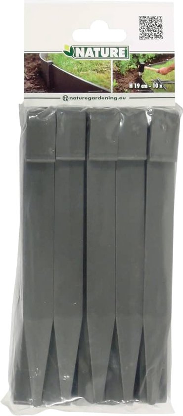 Nature - Grondpennen (10 st.) - H26,7cm - Zwart - voor borderranden - Nature