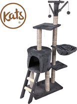Kats - Krabpaal voor katten - Uitgebreide Kattenmand met Trap, Huisje, Mand en Speeltjes - Hoogte: 135cm