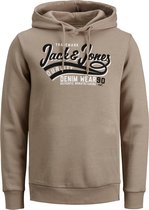 Jack & Jones - Heren Hoodies Jwh Logo Sweat Hood - Beige - Maat S