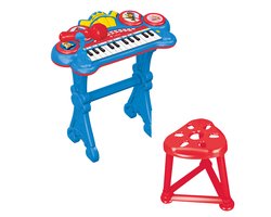 Piano électronique La Pat' Patrouille avec siège, microphone et câble Aux-In - 24 touches lumineuses
