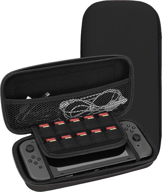Hoesje Geschikt voor Nintendo Switch Lite Case Hoes Hard Cover Met Koord - Hoes Geschikt voor Nintendo Switch Lite Hoes - Zwart