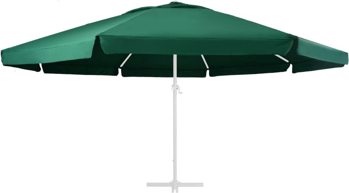 Vervangingsdoek voor groene parasol van 600 cm - Duurzaam en stijlvol ontwerp voor tuindecoratie - The Living Store.