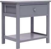 Table de chevet The Living Store - Gris - 40 x 29 x 42 cm - Tiroir lisse - Assemblage facile