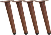 CLP Set van 4 meubelpoten van roestvrij aluminium - Kunststof vloerbeschermers - Voor binnen- en buitenmeubilair - Inclusief schroeven donkerbruin 21 cm