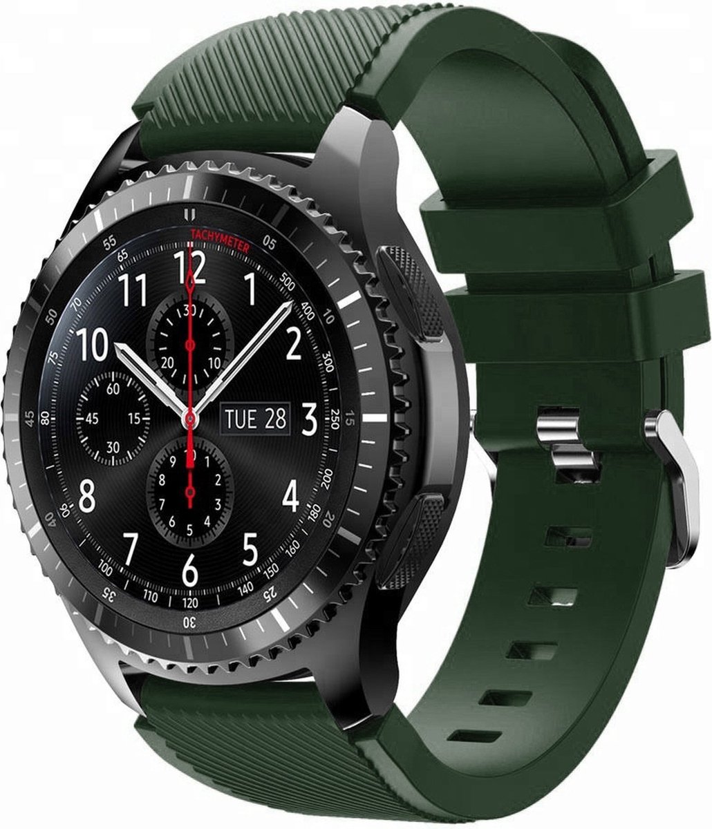 Cadorabo TPU bandje met metalen sluiting 22mm geschikt voor Samsung Galaxy Gear S3 / Gear 2 in GROEN - Vervangingsmanchet geschikt voor Huawei Watch GT geschikt voor Watch 2 Pro geschikt voor Ticwatch Pro enz.