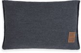 Knit Factory Uni Sierkussen - Rechthoekig kussen - Kussen woonkamer - Bank kussen - Decoratie kussen - Antraciet - 60x40 cm - Kussenhoes inclusief kussenvulling