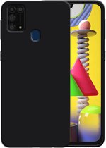 Smartphonica Siliconen hoesje voor Samsung Galaxy M31 case met zachte binnenkant - Zwart / Back Cover geschikt voor Samsung Galaxy M31