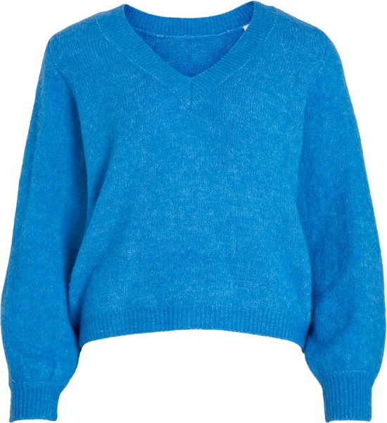 VILA VIRIL V-NECK L/S - Maglione - medium grey melange