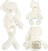 Playos® - Knuffel Konijn - 36 cm - Wit - Baby Knuffel - Bunny - Rabbit - Pluche Speelgoed - Knuffels