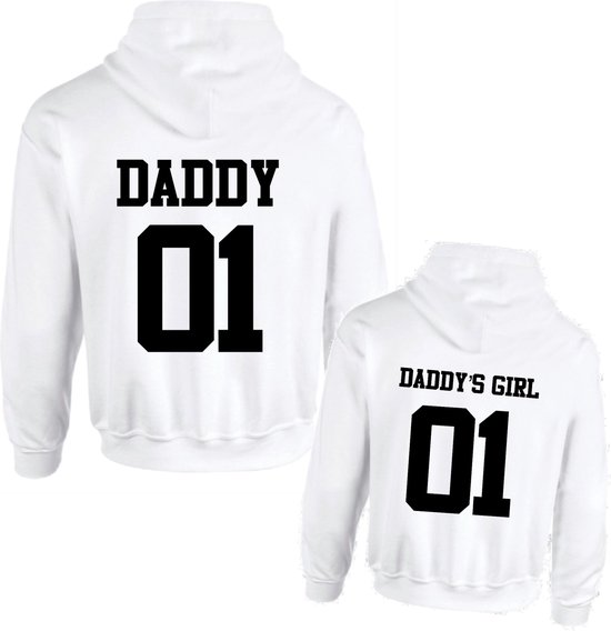 Hoodie set voor vader en dochter-Daddy en Girl 01-Cadeau voor vader en dochter-Heren Maat L Kind Maat 110/116