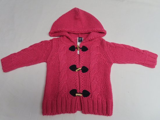 Gilet - Fille - Fuchia - tricoté - 6 mois 68