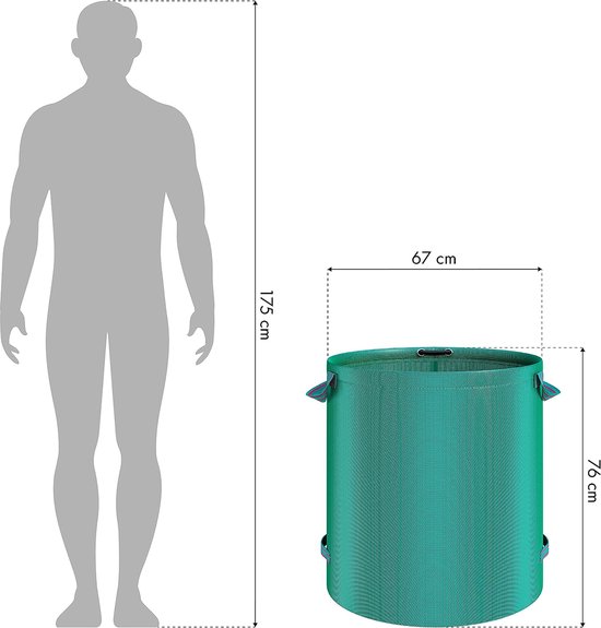 5 x tuinafvalzak, tuinzak, bladzak, 272 l, zelfstaand, tuinafvalzakken, bladzakken, waterafstotend, stabiel, van robuust polypropyleen (PP), 150 g/m², 390 g van Glorytec — afbeelding 5