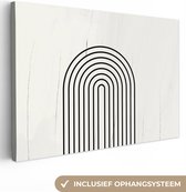 Canvas Schilderij Kunst - Design - Zwart - Wit - 30x20 cm - Wanddecoratie