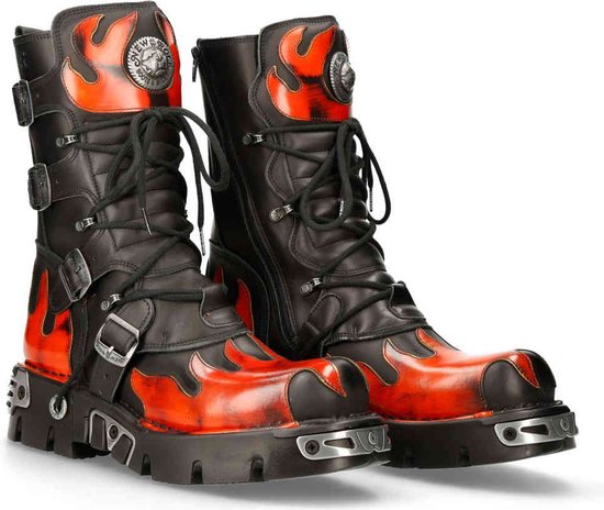 New Rock - M-591-S16 Kniehoge laarzen - 47 Shoes - Oranje/Zwart