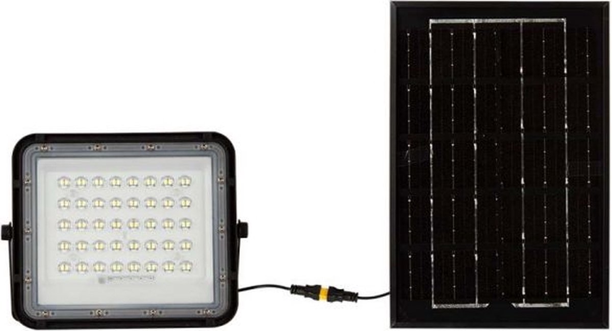 V-TAC VT-40W Zwarte schijnwerpers op zonne-energie - Zwart - IP65 - 400 Lumen - 6400K