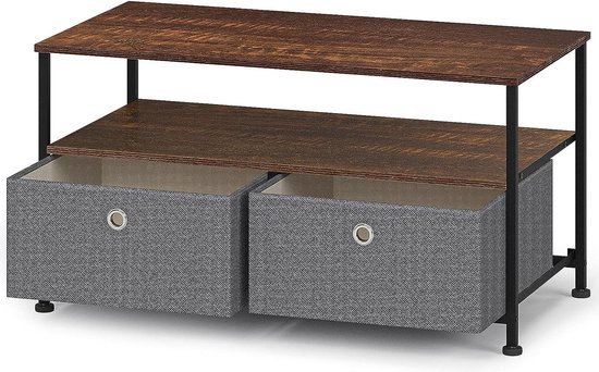 Livingfurn Salvator ronde salontafels - set van 2 - walnoot bruin Livingfurn Salvator ronde salontafels - set van 2 - walnoot bruin