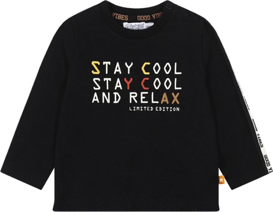 Dirkje - T-shirt - Stay - Cool - Relax - Antraciet - Maat 98