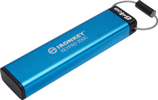 Kingston Technology IronKey Keypad 200 USB flash drive USB Type-C 3.2 Gen 1 (3.1 Gen 1) Blauw van Kingston Technology — afbeelding 5