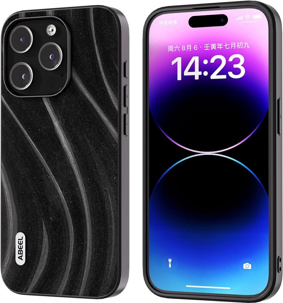 ABEEL Milky Way Hoesje Geschikt voor Apple iPhone 15 Pro - Back Cover Zwart