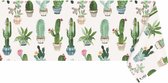 Raved Uitwasbaar Tafelzeil Cactussen 140 cm x 230 cm - Groen - Katoen - Polyester - Uitwasbaar