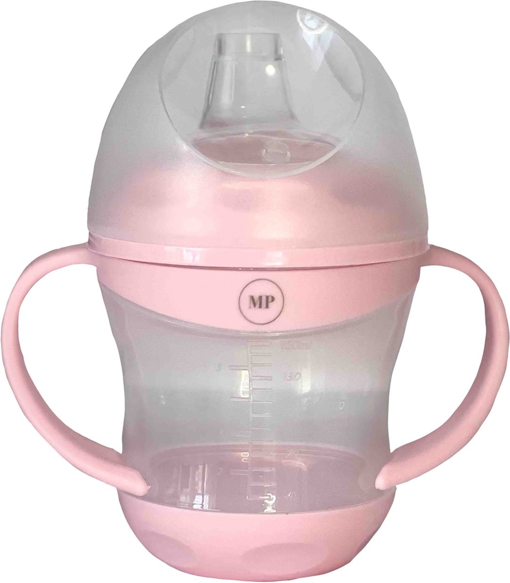 Major Products - Tuitbeker Roze - 160ml met handvat - Tuitbeker met zachte tuit - Drinkbeker - Oefenbeker - Tuitbeker Baby - Drinkbeker voor Peuters - Antilek beker
