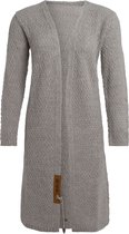 Knit Factory Luna Long Knitted Cardigan Iced Clay - Cardigan en laine - Cardigan femme gris marron - 40/42 - Extra long
