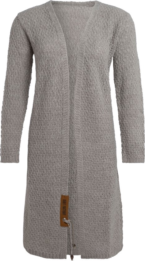 Knit Factory Luna Lang Gebreid Vest - Cardigan uit wol - dames vest - Extra lang