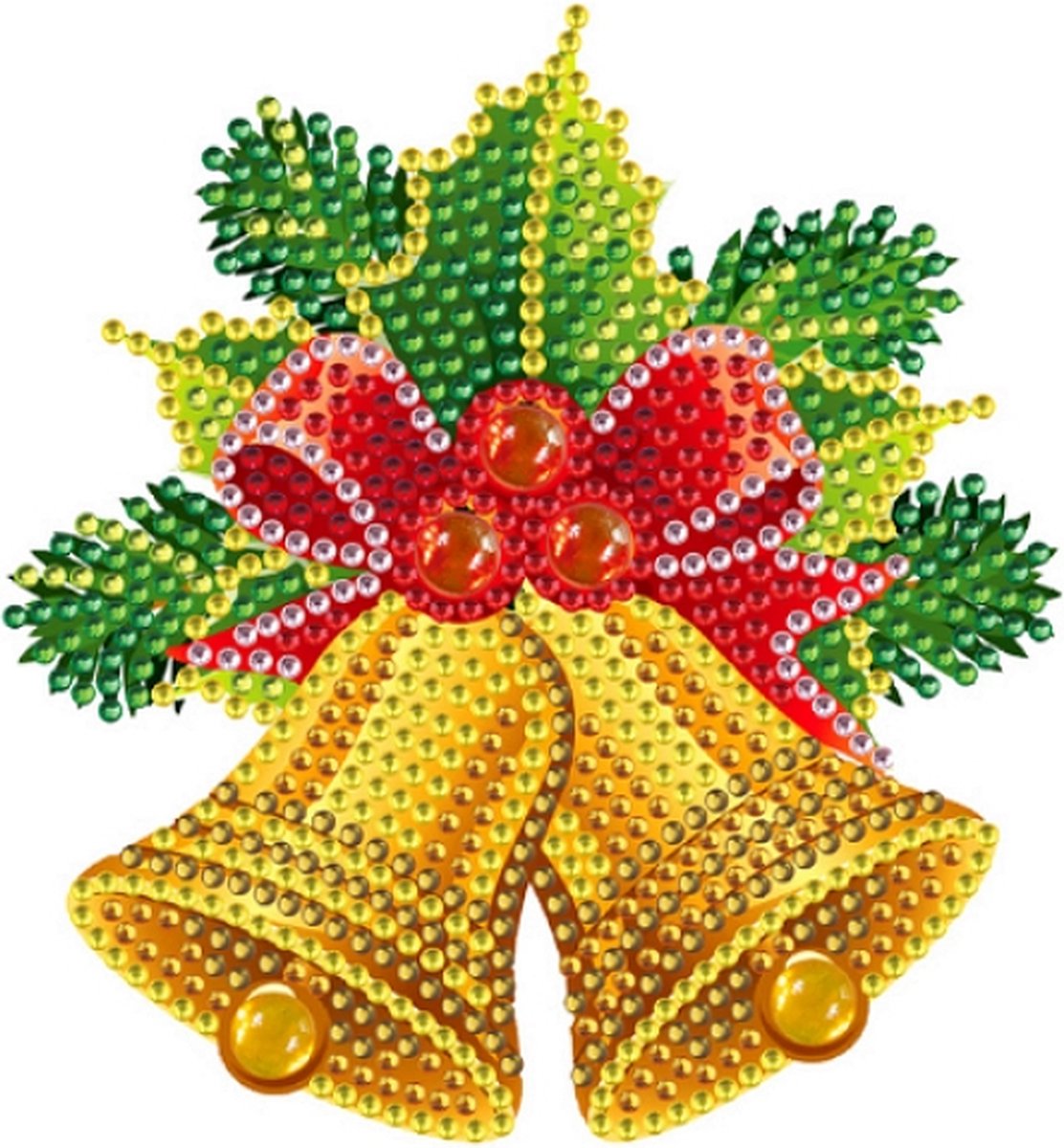 Diamond Painting Kerst sticker groot Kerstbellen 01 (14cm)