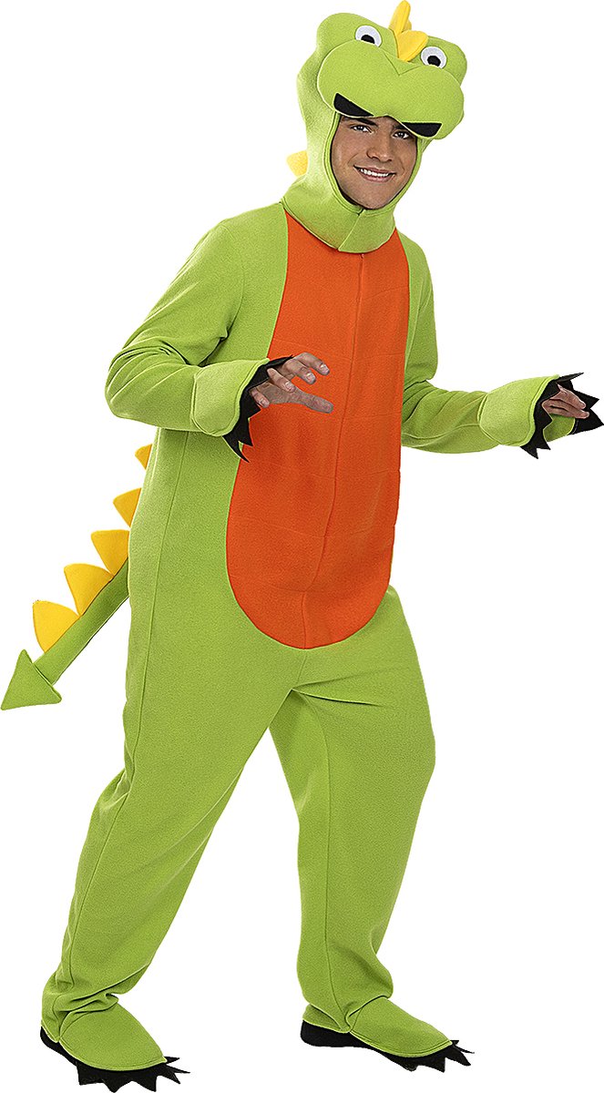 FUNIDELIA Dinosaurus kostuum voor mannen - Maat: S - M - Groen