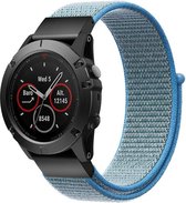 Strap-it Nylon 26mm Quickfit smartwatch bandje - geschikt voor Garmin Fenix 5x (Plus) / 6x (Pro) / 7x (Pro - Sapphire - Solar) / Fenix 3 (HR) - lichtblauw