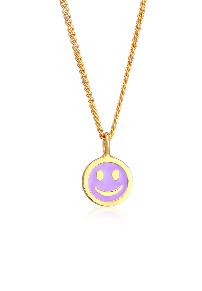 Elli - Halsketting - Kinderen Hanger met Emaille Oranje in 925 Sterling Zilver - Meisjes