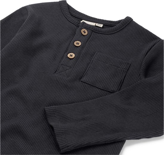 Prénatal baby shirt - Jongens Kleding - Dark Stone Grey - Maat 68
