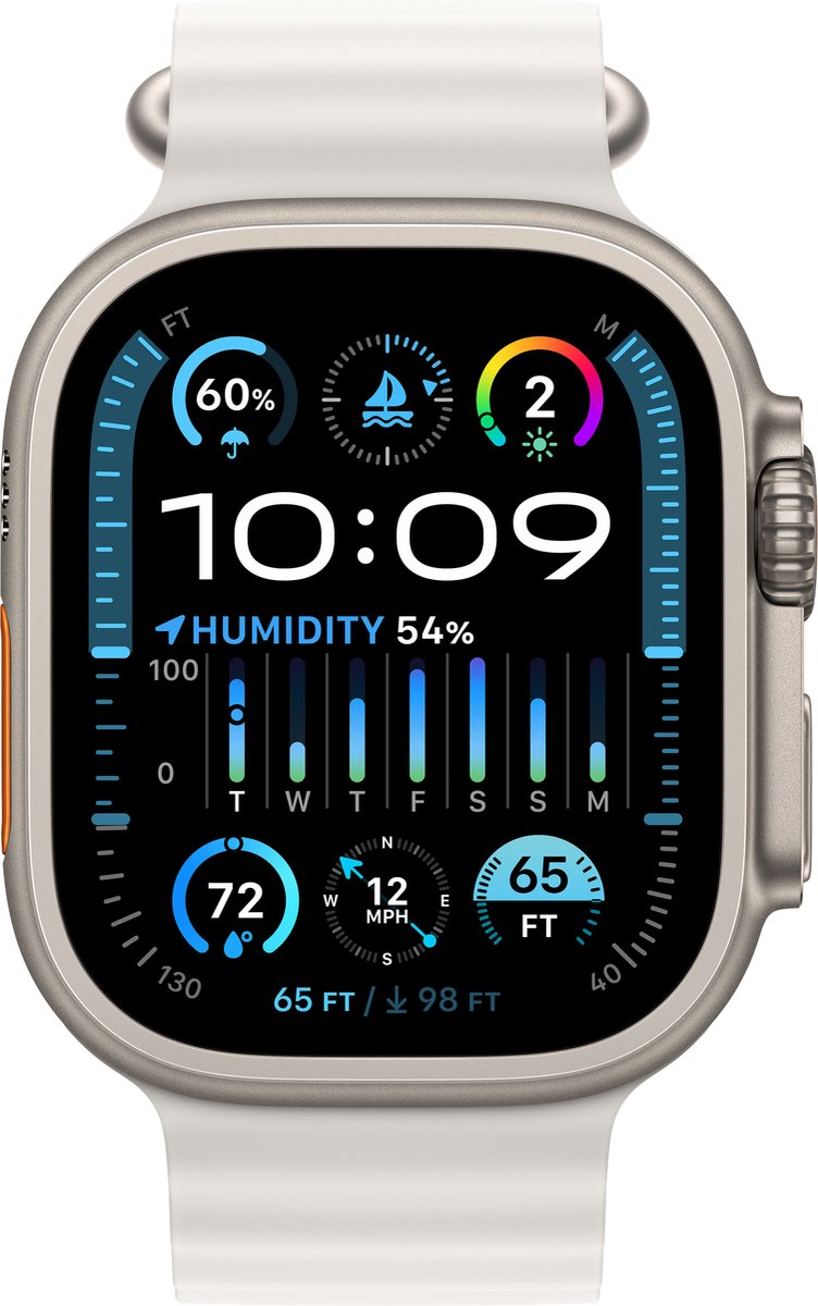 APPLE Watch Ultra 2 GPS + Cellular 49 mm Titanium Case/Witte Ocean Band