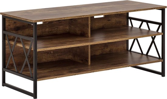 CARLISLE - TV-meubel - Donkere houtkleur - Vezelplaat