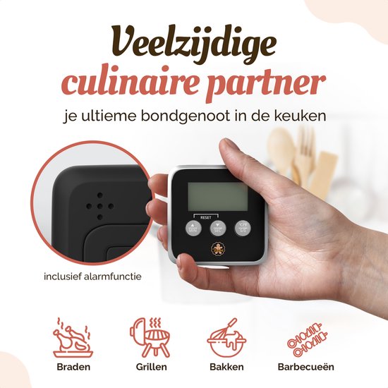 Digitale Thermometer – Oventhermometer – Suikerthermometer Digitaal – Kernthermometer – Keukenthermometer – Voedselthermometer – Thermometer ook geschikt als voor Vlees, BBQ, Oven - Broba