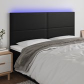 The Living Store LED-hoofdbord - 180x5x118/128 cm - Duurzaam kunstleer - Kleurrijke LED-verlichting - Verstelbare hoogte - Comfortabele ondersteuning - Snijdbare LED-strip - Met USB-aansluiting