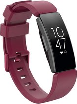 Shop4 - Geschikt voor Fitbit Inspire Bandje - Siliconen Donker Rood