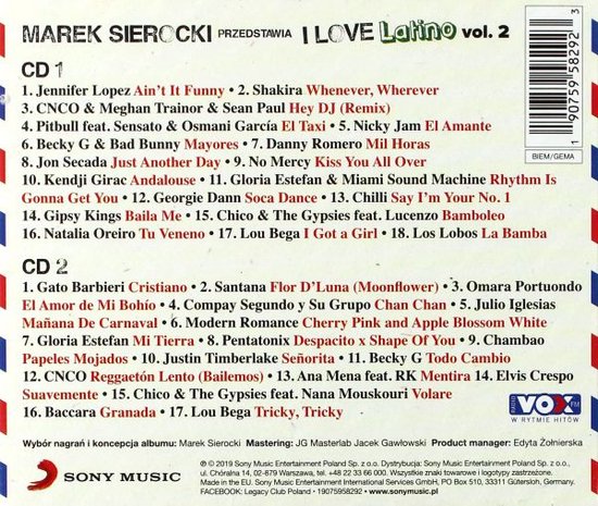 Marek Sierocki Przedstawia: I Love Latino vol. 2 [2CD] - Jennifer Lopez