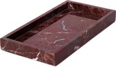 Marmer Dienblad - MOOISA - Tray rood 15x30cm - rond marmer dienblad - vierkant marmer dienblad - decoratie schaal - tapasplank - serveerplank