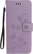 Shop4 iPhone 12 mini - Etui Portefeuille Motif Papillon Violet
