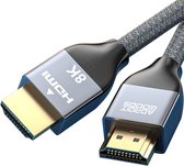AdroitGoods 8K HDMI Kabel - 2.1 Nylon 8K 60Hz 4K 120Hz - 2 Meter - Grijs