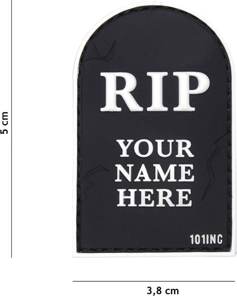 Embleem 3D PVC RIP zwart