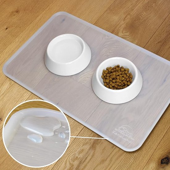 Set de table pour gamelle en silicone (60 x 40 cm, transparent), tapis  antidérapant